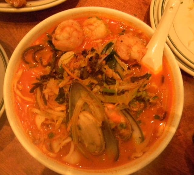 Spicy Chao Ma Seafood Noodle Soup.